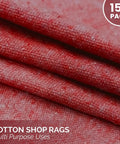 Heavy Duty Cotton Shop Towels Red Pack Of 150 Absorbent Cleaning Rags For Auto Garage And Home Multipurpose Towels