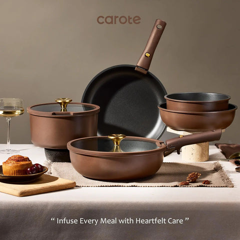 21 Piece Nonstick Pots And Pans Set With Removable Handles For Easy Storage Induction Compatible Cookware RV Friendly And Oven Safe