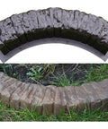 Two Piece Round Edge Concrete Molds For DIY Border Edging, ABS Plastic Log Edging Molds, Stone Look Border Molds