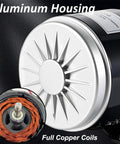 Close-up of the 350W 24V Brushed DC Motor For Electric Scooters And DIY Projects with aluminum housing and copper coils