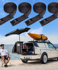 4 Pack Beefy Heavy Duty Cam Buckle Tie Down Straps 1 Inch Wide By 16 Feet Long For Trucks Boats RVs Roof Racks And Cargo Securement