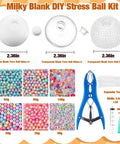 DIY Stress Ball Making Kit With 12 Blank Silicone Balls Skins Beads Expansion Tool Vacuum Evacuating Device And Injectors displayed