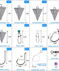 Surf Fishing Tackle Kit 130Pcs Saltwater Rigs Set With Fish Finder Rig Live Bait Rigs Include Leaders Pyramid Sinkers Hooks