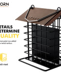 Outdoor Suet Feeder With Squirrel Proof Hook For Birds All Metal Roofed Cage Feeder Weatherproof Backyard Woodpecker Friendly Bird Feeder Easy Hang 1 Pack Today with anti-rust metal surface.