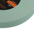 Hella Durable 8 Inch Polyurethane Buffing Wheels 2000 Grit Silicon Carbide Abrasive close-up showing smooth surface and label.