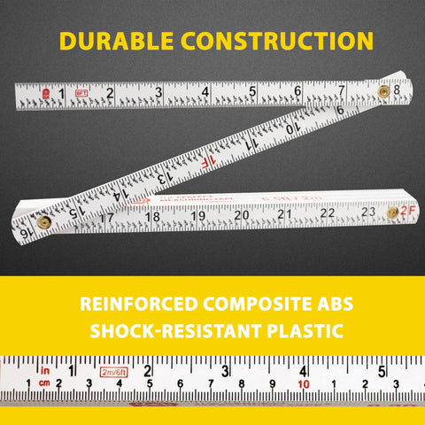 FR-72 Carpenter's Folding Rule Built Tough Workhorse Lightweight Composite Ruler With Easy Read Inch Fractions on dark background