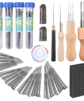 Needle Felting Kit With 127 Pcs Needles In Four Gauges 42 40 38 36, Pro Grade Wooden Handle Tools, Foam Pad, Pins, Awl, Finger Cots, Needle Bottles, And Starter Essentials For DIY Wool Crafting