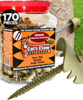 Two Inch Softwood Fence Claws Kit With 170 Pieces Replaces Standard Fence Staples Fast Drill Driven Installation shown with packaging and claw