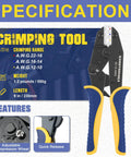 Heat Shrink Crimping Tool Kit With 280 Pieces Marine Grade Heat Shrink Connectors AWG 22 To 10 And Wire Stripper HS 8327 Crimper