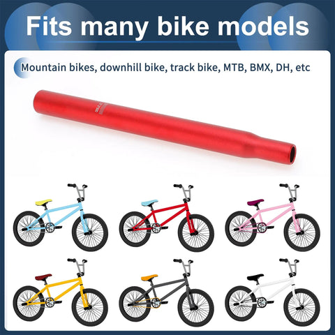 Red Lightweight 27.2x300mm Aluminum Alloy Bike Seat Post Universal Mountain Road Bikes