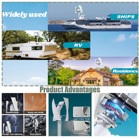 High Power 14000W Wind Turbine Kit With MPPT Controller For 12V 24V 48V 110V And 220V Systems installed on ship, RV, residence