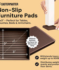 Non Slip Rubber Furniture Pads 3 Inch By 3 Inch Set Of 4 Brown Floor Protectors for Hardwood Floors under chair leg
