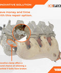 Exhaust Manifold Repair Clamp For GM Vehicles - Quick Seal Fix For Front Left Or Rear Right Manifolds installation