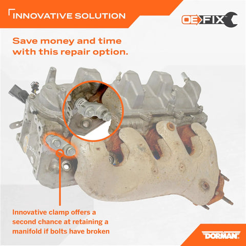 Exhaust Manifold Repair Clamp For GM Vehicles - Quick Seal Fix For Front Left Or Rear Right Manifolds installation