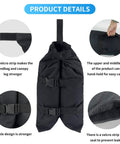 Beefed Up Heavy Duty Canopy Weight Bags Set Of 4 For Instant Outdoor Shelters, black with Velcro and buckle details
