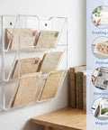 Durable Mail Sorter Organizer For Office And School Desk Rack with labeled slots holding letters on a wall