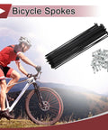 38 Piece 13G Bicycle Spokes Set For 182mm Wheels Carbon Steel Black Spokes With Nipple Thread 13G Durable Wheel Repair Kit