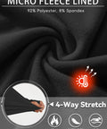 Close-up of black micro fleece fabric and stretch detail of Cozy Womens Quarter Zip Fleece Lined Pullover With Thumb Holes