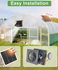 High Speed Solar Powered Exhaust Fan With 8-Inch Vent For Sheds, Chicken Coops, Greenhouses And Dog Houses, 25W Solar Panel