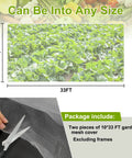 Pro Grade Ultra Fine Garden Netting 2 Pack 10x33 Ft Mesh Pest Barrier For Vegetables Fruits Flowers Crops Greenhouse Raised Beds And Patio Lets Sunlight Air And Rain Through While Blocking Birds And Mosquitoes; person cutting netting