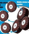 7 Piece Abrasive Cloth Flap Wheel Set With One Quarter Inch Shank for DIY woodworking, showing grits 80, 180, 240, 400