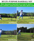 7x7 Baseball Practice Net With Steel Frame For Batting Hitting And Pitching Portable Softball Net For Training in use outdoors