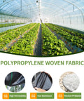 Greenhouse with Heavy Duty Weed Barrier Landscape Fabric 6.5 Ft By 300 Ft Premium 3 Oz Geotextile Garden Fabric installed
