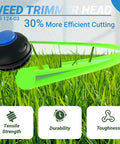 Replacement Bump Spool Head For Kobalt 24V String Trimmer Fits KST 2224B 03 2024A 03 4024A 03 1124B 03, green line
