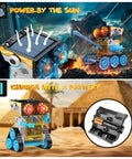 30 in 1 Solar Robot Kit for Kids with 243 Pieces STEM Building Set Hands On Science and Engineering Toy for Ages 8 to 12 Birthday Gift Blue, showcasing solar and battery powered modes.