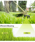 Image showing Three Pack Replacement Spools For Ryobi Weed Wacker String Compatible With Ryobi 18V 24V And 40V Cordless Trimmers in use.