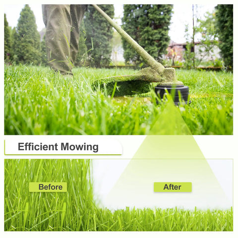 Image showing Three Pack Replacement Spools For Ryobi Weed Wacker String Compatible With Ryobi 18V 24V And 40V Cordless Trimmers in use.