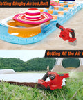 M18 Battery Compatible Cordless Leaf Blower With Brushless Motor used with inflatable raft and deflating air mattress outdoors