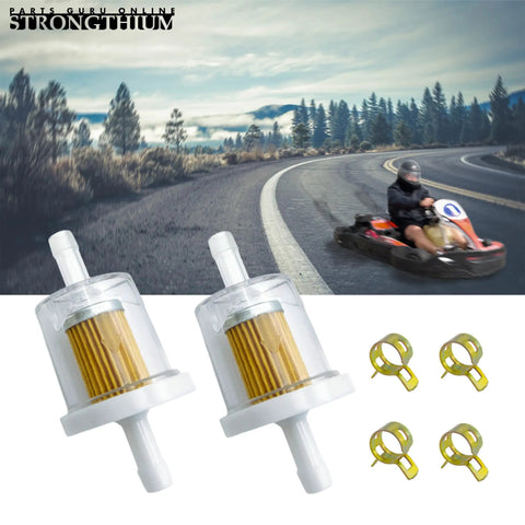 Quarter Inch Inline Fuel Filter Kit For Briggs And Stratton Kawasaki Toro Craftsman Mtd Snapper And More with filters and clamps