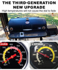 Grill Thermometer Built For Real Grilling With Two And Three Eighths Inch Oversized Dial And 50 To 800 Fahrenheit Range shown on grill.
