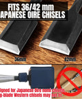 Top Shelf Genuine Cowhide Leather Sheath For Japanese Oire Nomi Chisel Edge Guard Fits 36 And 42 Mm Blades