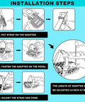 Installation steps for Toe Cage Clips For Peloton Pedals Adapters Convert Look Delta Pedals To Toe Clip Cages With Straps For Regular Sneakers