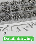 Massive M3 Screws Set 915 Pieces Stainless Steel Hex Socket Head Cap Screws Nuts And Washers Kit detail view