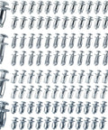 Heavy Duty Expansion Screw Jack Nuts Assortment Kit With Zinc Plated Carbon Steel Fasteners, 100 pack of M4 to M6 sizes.