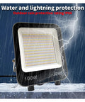 JUDYSSY New Led Floodlight Three-Color Light Adjustable Brightness Spotlight 100W with IP 66 waterproof protection in rain.
