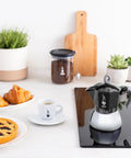 Induction Moka Pot That Just Works On Any Hob 4 Cup Espresso Maker 5.7 Oz Black Aluminum Upper With Stainless Steel Boiler