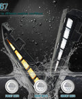 LED lamp assembly of Toyota Tacoma Front Wheel Arch Side Marker Lights Kit with water droplets, showing IP67 weatherproof feature