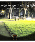 JUDYSSY 2000W Solar Flood Light Outdoor Portable Led Reflector Spotlight illuminating a garden pathway with bright light.
