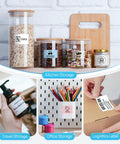 Portable Bluetooth Label Printer With Tape For No Sweat Home Organization Seamless Mobile App Sync Smooth Vanilla Finish on labeled jars.