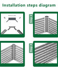 Installation steps for Galvanized Raised Garden Bed Kit For Outdoor Patio, Large 8x4x2 Ft Rectangular Metal Planter Boxes
