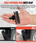 Hand holding 50Pcs Upgraded Nylon Cable Tie Buckle Universal Heavy Duty Self Locking Automotive Fasteners for bumper installation
