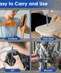 Using 24 In 1 Magnetic Ratchet Screwdriver Set With Detachable Handle on furniture, park seat, DIY projects, and bicycle repairs.