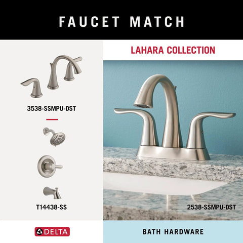 Brilliance Stainless Steel Towel Ring For Kitchen And Bathroom Durable Round Closed Hand Towel Holder With Corrosion Resistant Finish Easy To Hang Towels And Keep Your Space Neat shown in Lahara Collection match with faucet and bath hardware.
