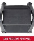 Top view of Two Step Folding Foot Stool 14 Inch High Gray Lightweight 300 Pound Capacity with skid-resistant foot pads visible