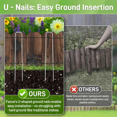 Comparison of Wood Landscape Edging Border Kit 5.9 Inch High By 47 Inch Long No Fuss Weather Resistant Fir Wood with U Shaped Nails
