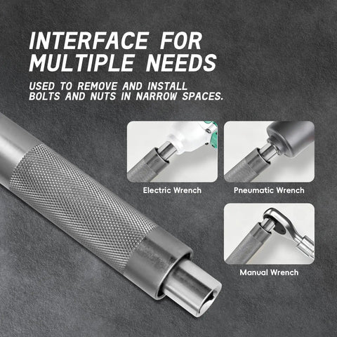 Half Inch Offset Extension Wrench With Impact Ratchet 120Nm 42T Precision Gear 430mm Long Works In Tight Spots Interface View